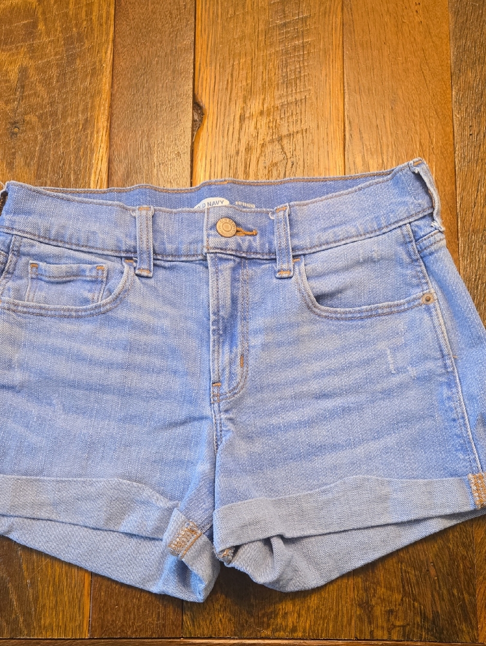 Old Navy 0 Light Blue Denim Roll-Cuff Shorts